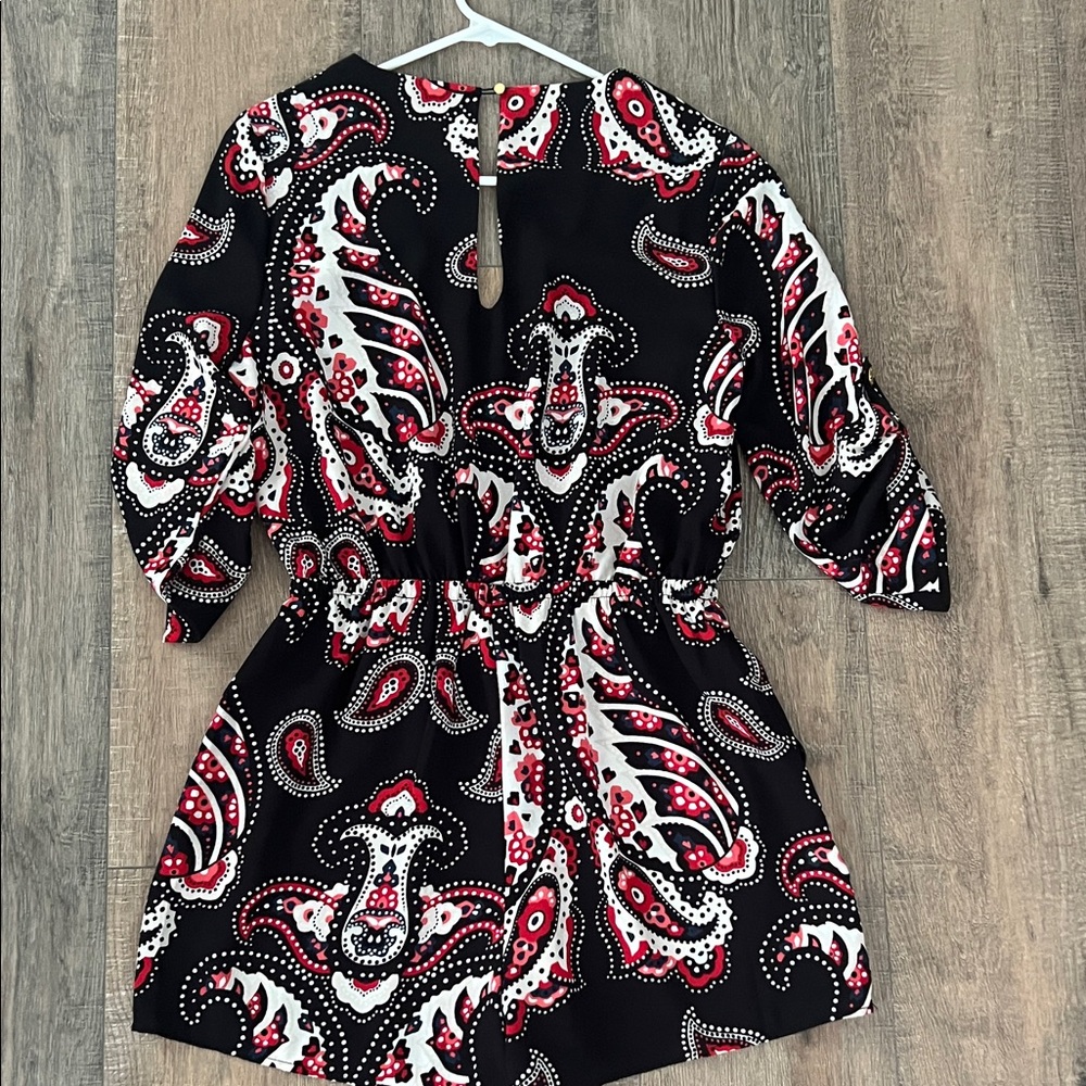 Bebe Black And Red Patterned Top - image 6